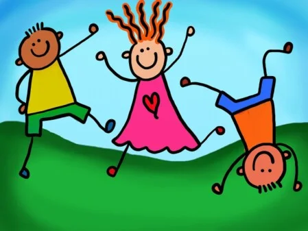 Happy People Cartoon image of happy people who have booked for Stay and Play.